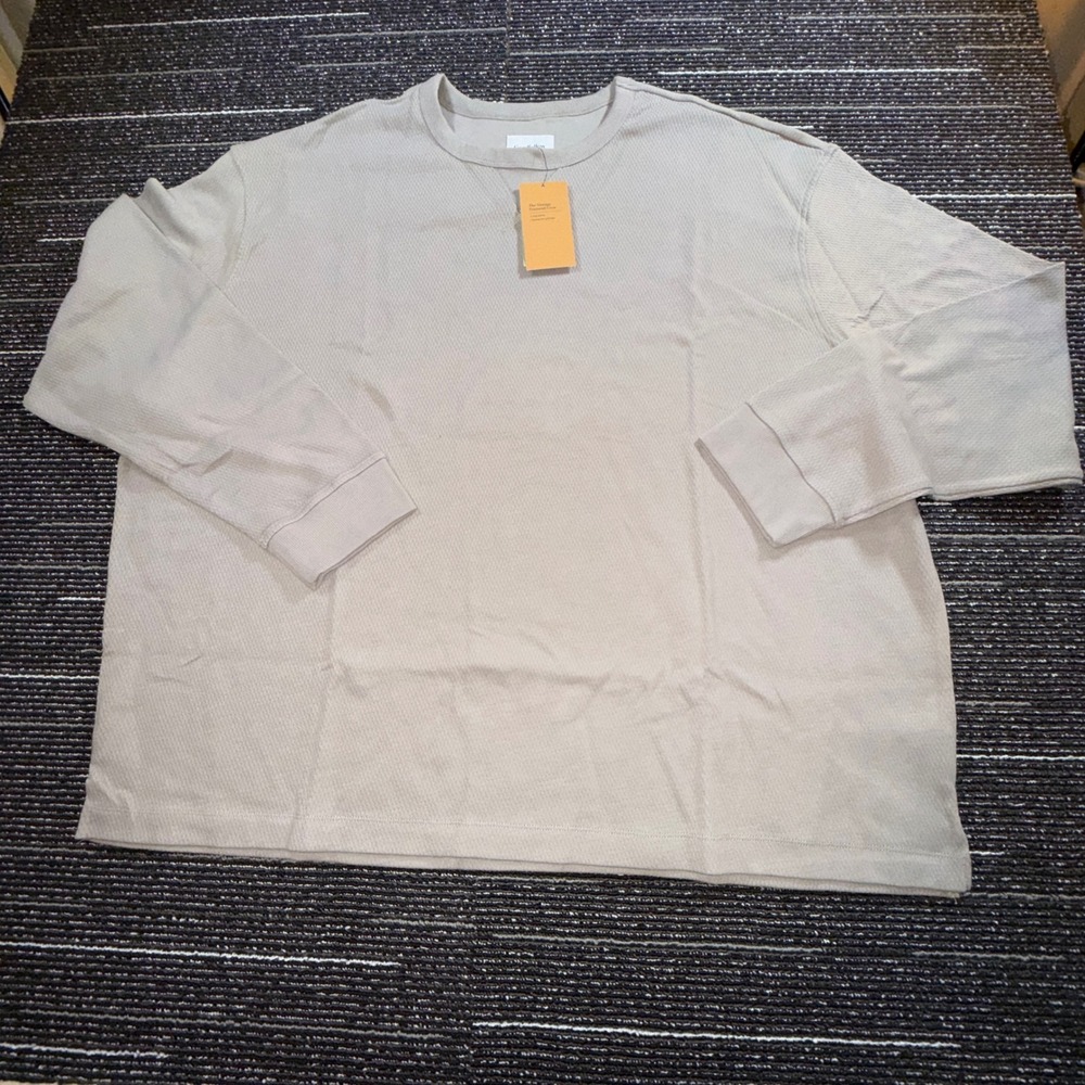 Goodfellow & Co Textured Crew Shirt Mens 4XL NEW Brown Vintage Long Sleeve